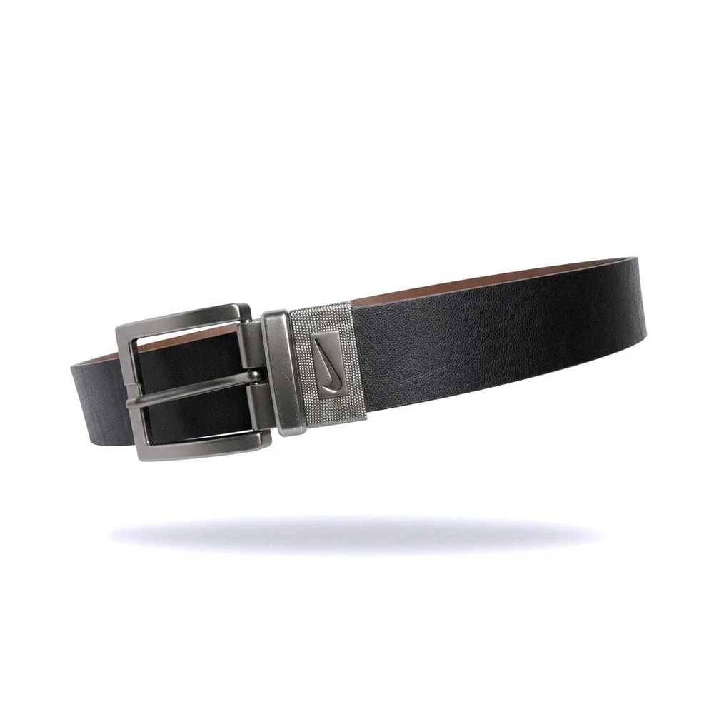 Nike Men's Reversible Belt Black Brown Classic Buckle Casual Dress L 38-40